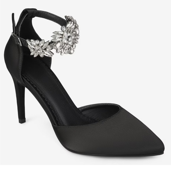 Worn once for one hour, journee collection Loxley Black, Rhinestone strap. - Picture 1 of 9